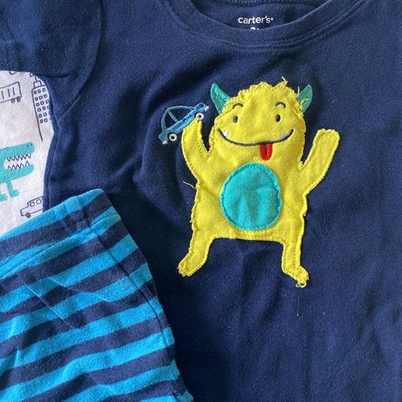 Carters 2T Monster Pajama Set - Picture 3 of 5